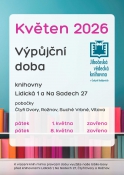 Upozornění. V DEN státního svátku 1.5. a 8.5. bude knihovna uzavřena. PRO VRACENÍ KNIH VYUŽIJTE BIBLIOBOXY NA LIDICKÉ, NA SADECH, VE ČTYŘECH DVORECH A ROŽNOVĚ. Děkujeme. 