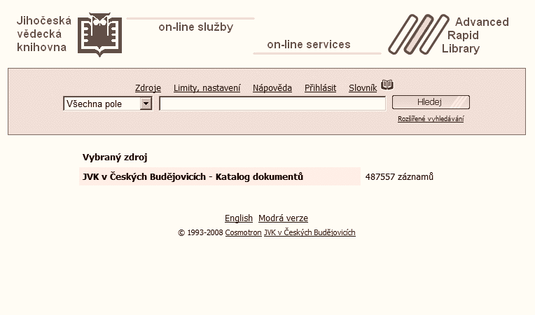 2006 - On-line katalog systému ARL